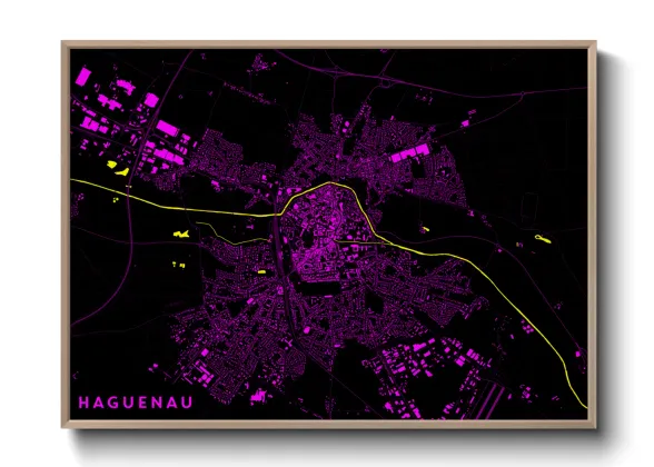 Une affiche de carte sur Haguenau