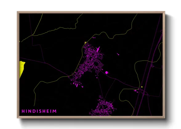 Une affiche de carte sur Hindisheim