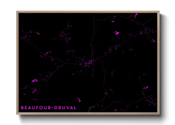 Une affiche de carte sur Beaufour-Druval