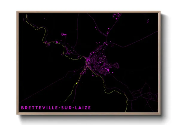 Une affiche de carte sur Bretteville-sur-Laize