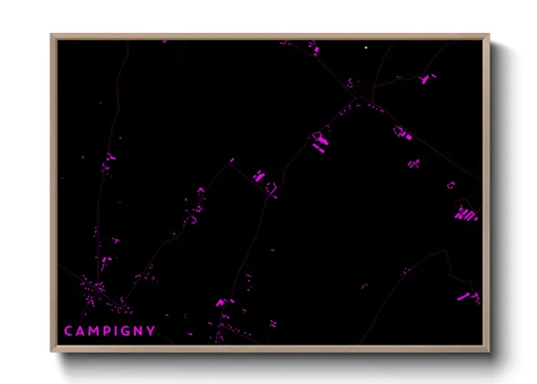 Une affiche de carte sur Campigny