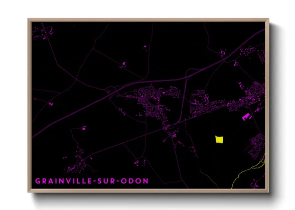 Une affiche de carte sur Grainville-sur-Odon