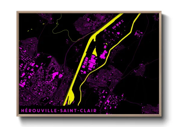 Une affiche de carte sur Hérouville-Saint-Clair