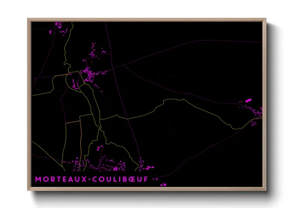 Une affiche de carte sur Morteaux-Coulibœuf