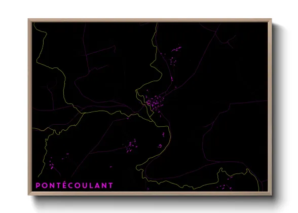 Une affiche de carte sur Pontécoulant