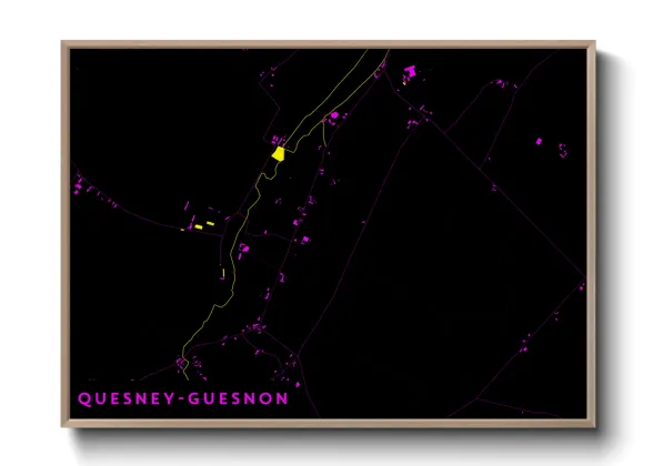Une affiche de carte sur Quesney-Guesnon