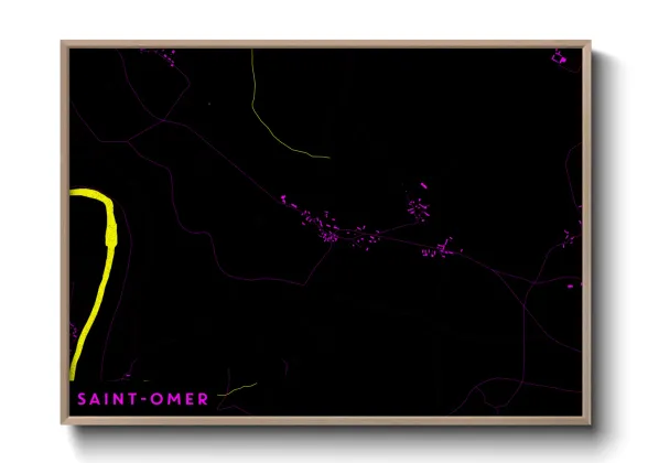 Une affiche de carte sur Saint-Omer