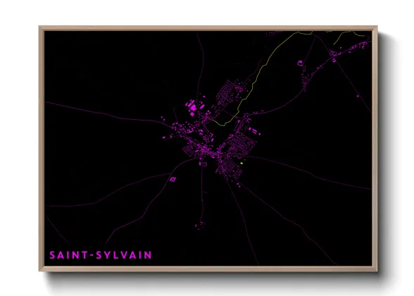 Une affiche de carte sur Saint-Sylvain