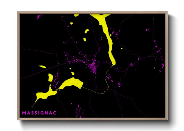 Une affiche de carte sur Massignac