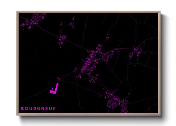Une affiche de carte sur Bourgneuf