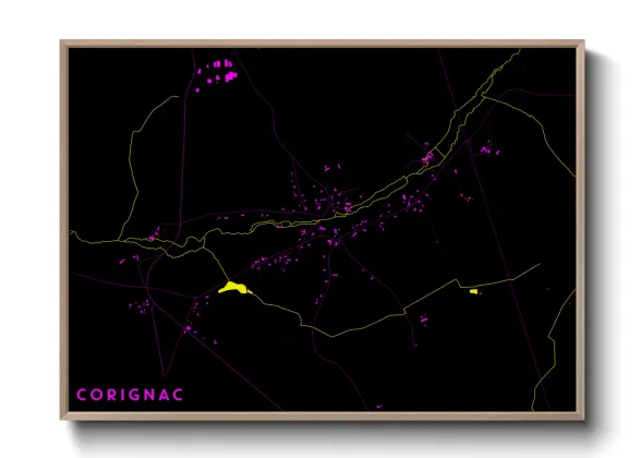 Une affiche de carte sur Corignac