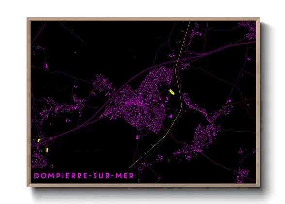 Une affiche de carte sur Dompierre-sur-Mer