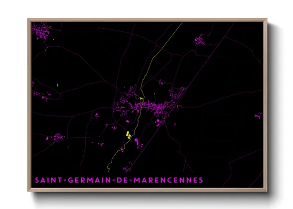 Une affiche de carte sur Saint-Germain-de-Marencennes