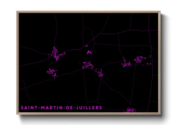 Une affiche de carte sur Saint-Martin-de-Juillers