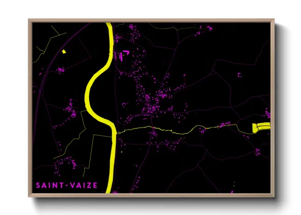 Une affiche de carte sur Saint-Vaize