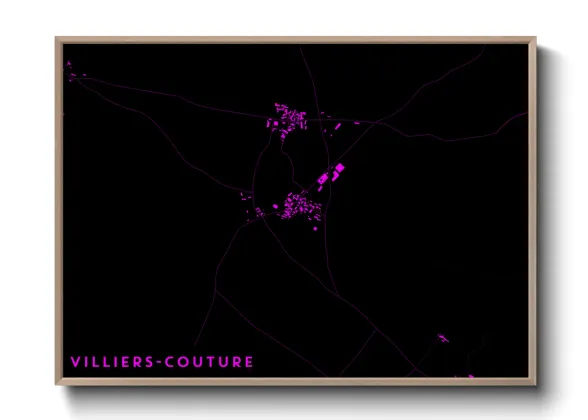 Une affiche de carte sur Villiers-Couture