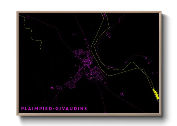Une affiche de carte sur Plaimpied-Givaudins