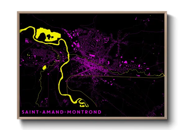 Une affiche de carte sur Saint-Amand-Montrond