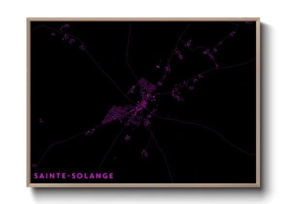 Une affiche de carte sur Sainte-Solange