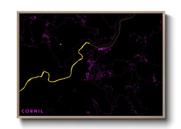 Une affiche de carte sur Cornil