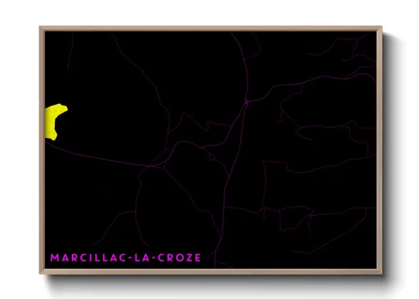 Une affiche de carte sur Marcillac-la-Croze