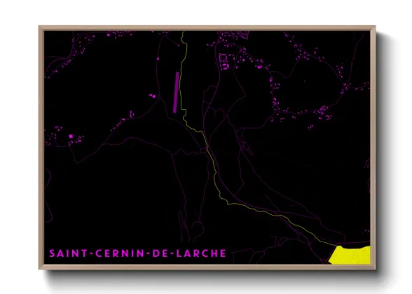 Une affiche de carte sur Saint-Cernin-de-Larche
