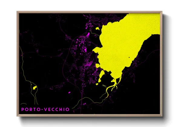 Une affiche de carte sur Porto-Vecchio