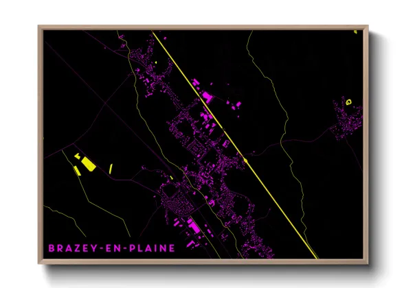 Une affiche de carte sur Brazey-en-Plaine