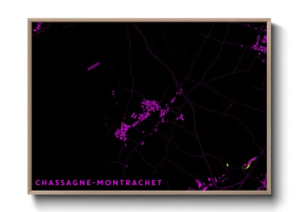 Une affiche de carte sur Chassagne-Montrachet