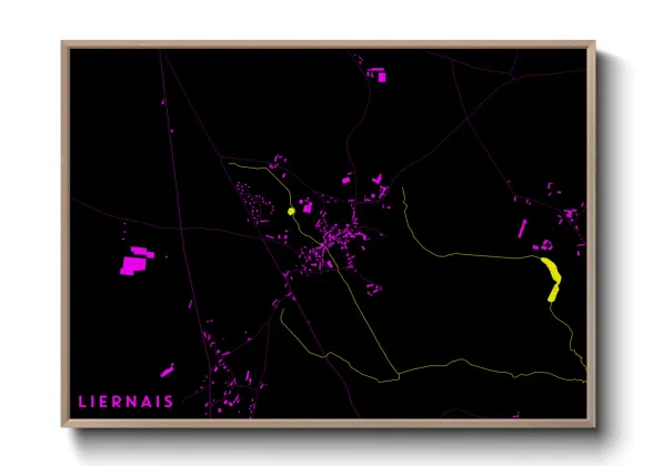 Une affiche de carte sur Liernais