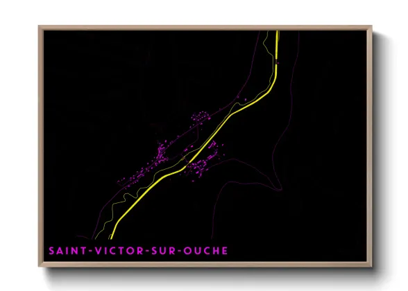 Une affiche de carte sur Saint-Victor-sur-Ouche