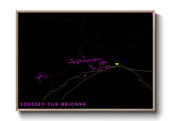Une affiche de carte sur Soussey-sur-Brionne