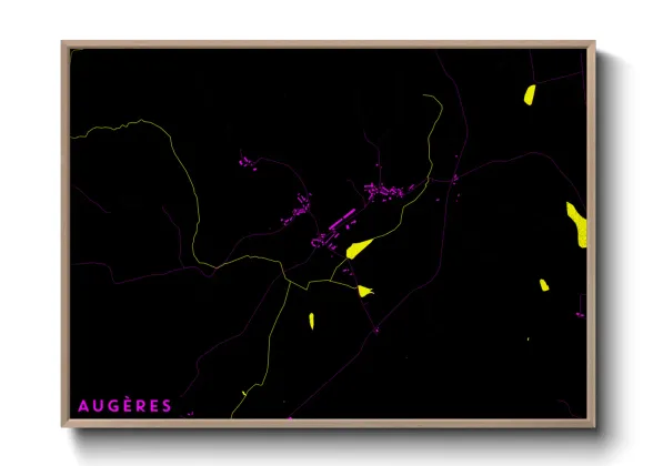 Une affiche de carte sur Augères