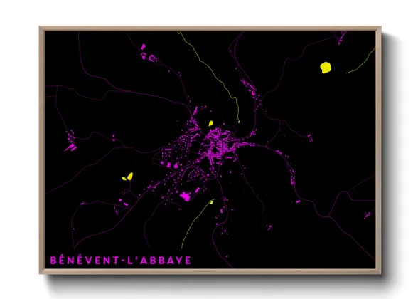 Une affiche de carte sur Bénévent-l'Abbaye