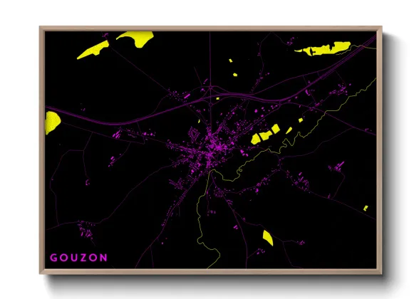 Une affiche de carte sur Gouzon