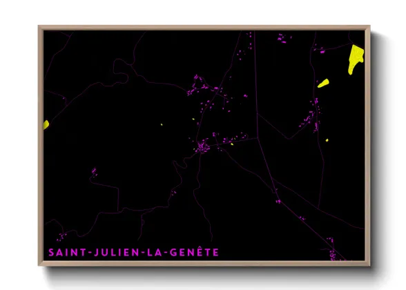 Une affiche de carte sur Saint-Julien-la-Genête
