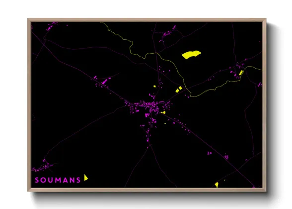 Une affiche de carte sur Soumans