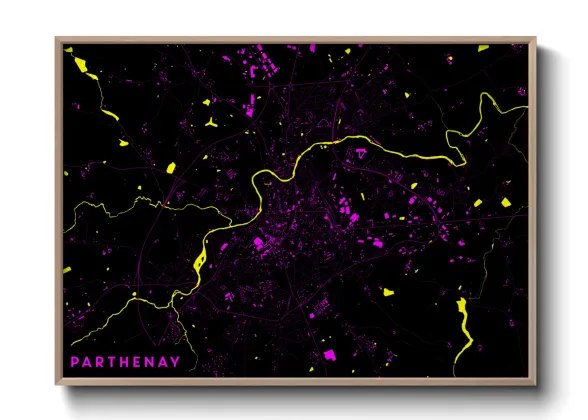 Une affiche de carte sur Parthenay