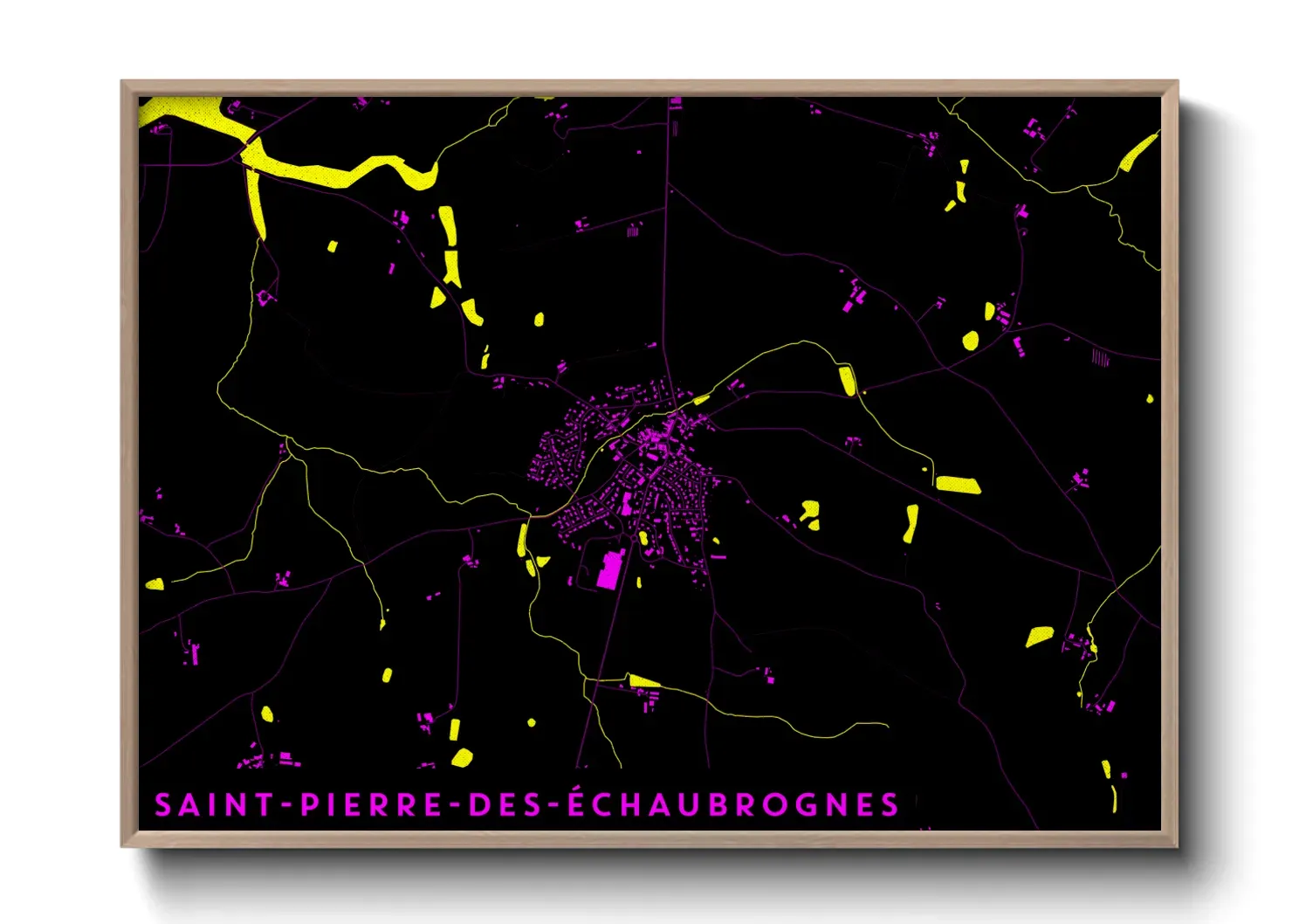 Un poster carteSaint-Pierre-des-Échaubrognes