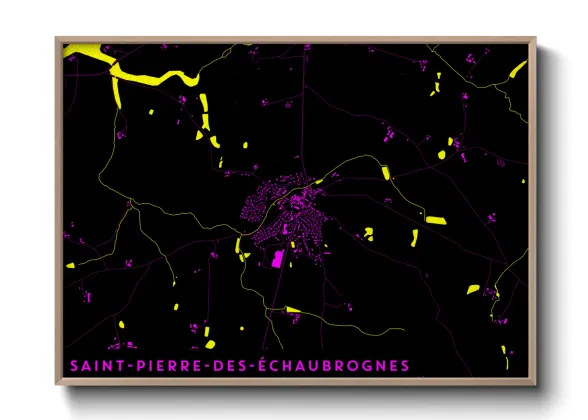 Une affiche de carte sur Saint-Pierre-des-Échaubrognes