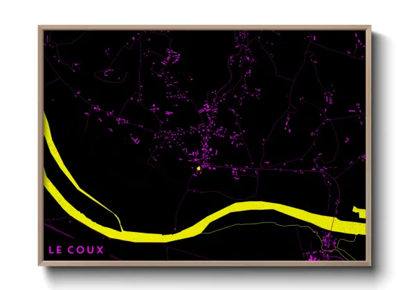 Une affiche de carte sur Le Coux