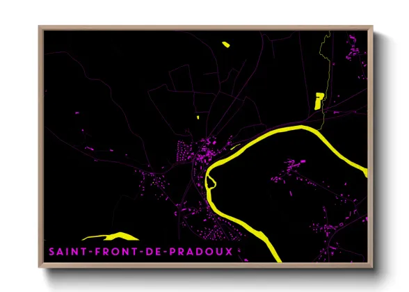 Une affiche de carte sur Saint-Front-de-Pradoux