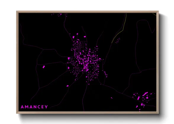 Une affiche de carte sur Amancey
