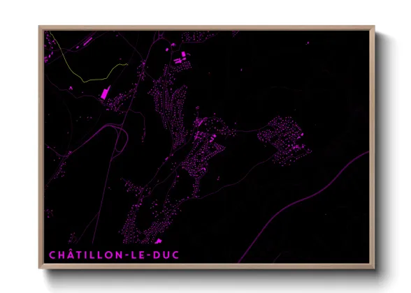 Une affiche de carte sur Châtillon-le-Duc