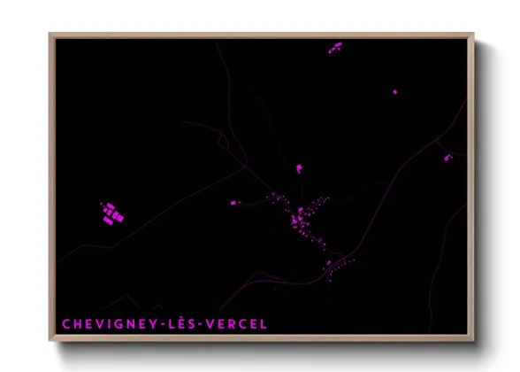 Une affiche de carte sur Chevigney-lès-Vercel