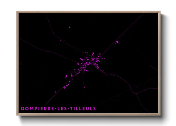 Une affiche de carte sur Dompierre-les-Tilleuls
