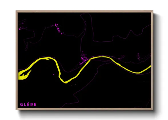 Une affiche de carte sur Glère