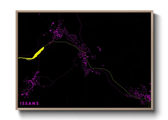 Une affiche de carte sur Issans