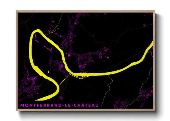 Une affiche de carte sur Montferrand-le-Château