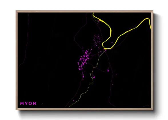 Une affiche de carte sur Myon